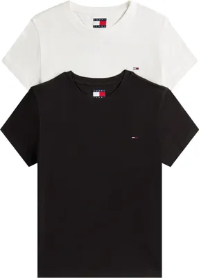 Produktbild von Tommy Jeans Damen Tjw 2pack C-Neck Tee Dw0dw21366 S/S T-Shirt, Multi (Ecru/Black), XXS EU