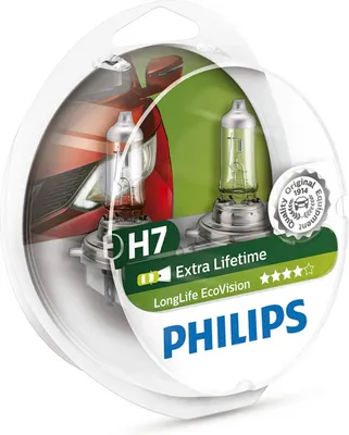 Obrázok produktu pre Philips LongLife EcoVision 12972LLECOS2, 55 W, 12 V, H7, 3100 K, 2 kusov