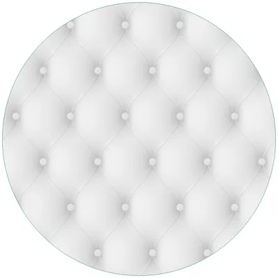 Produktbild von Wallario Premium Glasbild, freischwebende Optik, kräftige Farben, rund 50cm Durchmesser, Motiv Weiße Ledertür
