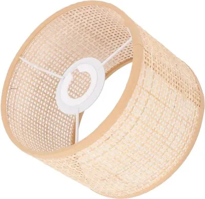 Handgewebter Rattan Lampenschirm für E27 und E14 Fassung - Vintage Lichtdekoration für Tischlampen, Stehlampen und