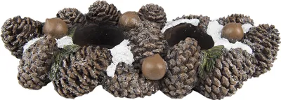 Produktbild von Clayre & Eef Teelichthalter 27 cm Braun Polyresin Tannenzapfen