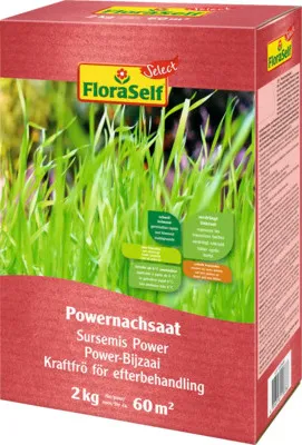 Produktbild von Nachsaat- & Reparaturrasen FloraSelf Select Powernachsaat umhüllt 2 kg / 60 m²