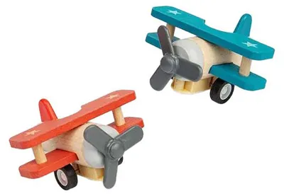 Immagine prodotto di Bigjigs - Aereo biplano a molla in legno