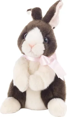 Produktbild von Wunderbar flauschiges Häschen Moyaky mit rosa Satinschleife - 23 cm