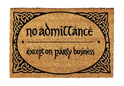 Produktbild von No Admittance – Fußmatte Herr der Ringe | Der Herr der Ringe Geschenk | Hobbit Geschenk | 60cm x 40cm x 1.6cm