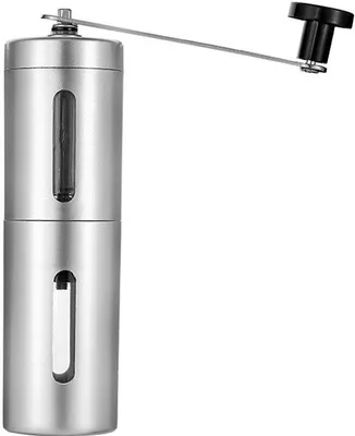 Obrázok produktu pre Ručný mlynček na kávu pre domácnosť, ručný mlynček na kávu (strieborný)