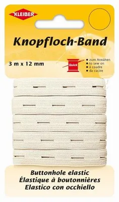 Produktbild von KLEIBER Knopflochband 12 mm x 3 m weiß