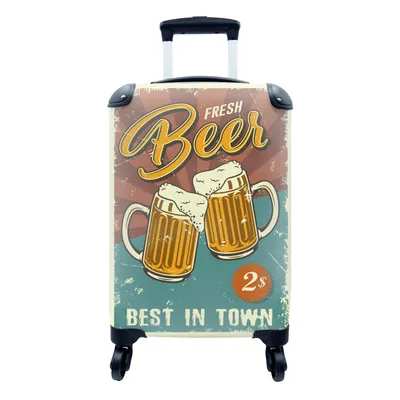 Produktbild von MuchoWow® Koffer Handgepäck Trolley Rollkoffer Kleine Reisekoffer mit 4 Rollen - Mancave - Bierkrug - Vintage - Zitate - Cabin Size < 55x40x23 cm & 55x40x20 cm - Fotokoffer - Kabinenkoffer - Boardgepäck - Reise-Box - Reisekoffer - Reisegepäck - Koffer mit Bild - Trolley für Kinder