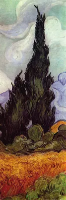 Obrázek produktu pro Vincent Van Gogh Art Print Obraz - Pšeničné pole s cypřiši, 1889 (91 x 30 cm)