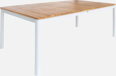 Produktbild von sweeek - Gartentisch aus Akazienholz mit abgerundeten Ecken, 10 Plätze - Weiß