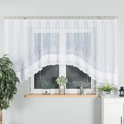 Immagine prodotto di Tenda decorativa ad arco corta infradito GENOWEFA 140 bianco 450x140 cm MyBestHome
