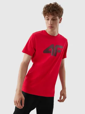 Produktbild von 4F Herren T-Shirt, Rundhals, Baumwolle, Rot, Größe 3XL