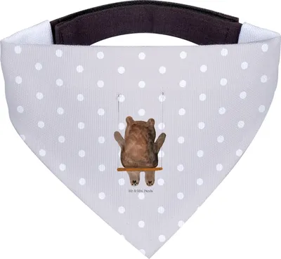 Produktbild von Mr. & Mrs. Panda Hunde Halstuch Bär Schaukel - Grau Pastell - Geschenk, Verlust Trauer Trauergeschenk Traurig Trösten Trost Liebeskummer Liebe Verliebt, Hundehalstuch