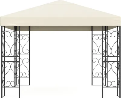 Produktbild von Gartenpavillon aus Metall im Schmiedeeisen-Stil – 9 m² – Schwarz – FIDALA