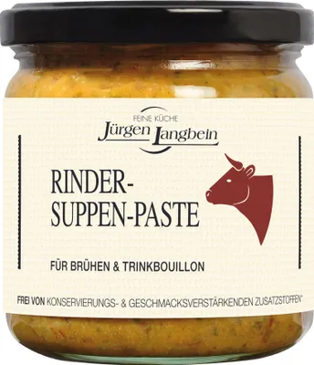 A jar of Rinder-Suppenpaste (beef soup paste) by Jürgen Langbein.