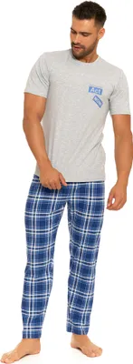 Produktbild von Männerpyjama - Kurze Ärmel Größe 4XL - lange Hosen Bunt - Moraj