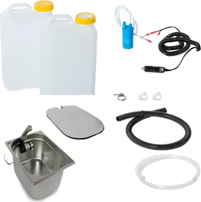 Image de 12V Camping Evier mobile kit de lavage Evier +couvercle Ford19 litres