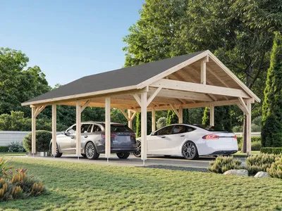 Produktbild von Doppelcarport Palmako Robert 40,6 m² 555 x 732 cm tauchgrundiert