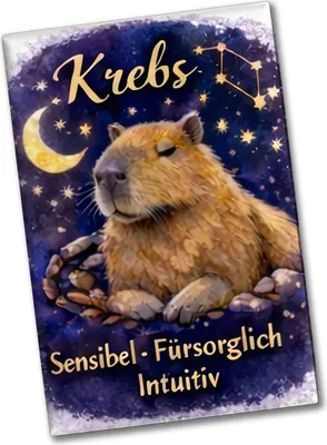 Produktbild von Krebs Sternzeichen Cabybara Souvenir Magnet für Astrologie Fans