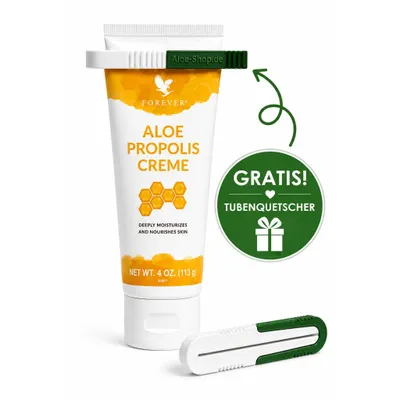 Produktbild von Forever Aloe Propolis Creme 113 g + Aloe-Shop Tubenquetscher Bundle