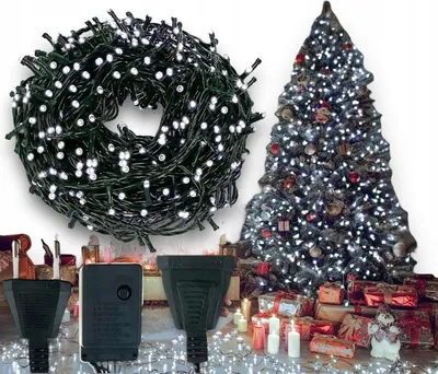Obrázek produktu pro Vánoční Osvětlení 100 Led, Studená Bílá 7M Vnitřní/Venkovní, 8 Úsporných Režimů