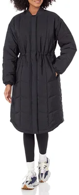 Obrázok produktu pre A. Dámsky obrovský prešívaný kabát (dostupný vo veľkostiach plus size), čierna farba, veľkosť X