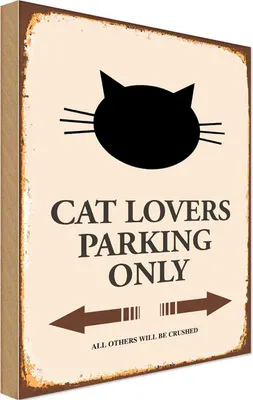 Produktbild von vianmo Holzschild 18x12 cm cat lovers parking only Katze Tier Haustier