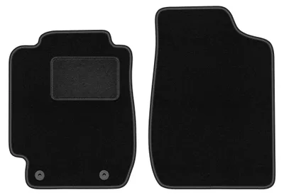 Produktbild von Velours-Fußmatten vorne für Toyota Corolla E10 1992-1997 (Schrägheck/Kombi/Limousine) – 2-tlg, Schwarz, passgenau – Wielganizator LUX