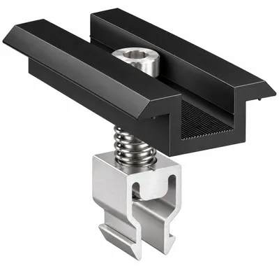 Produktbild von Mittelklemme Klickfix schwarz 30-40mm Solarmodul Halterung Modulklemme Solar Modul Klemme Befestigung Halterung PV Montage Panel Aluminium Profil