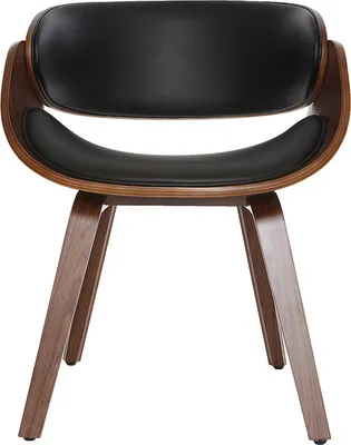 Produktbild von Miliboo - Design-Stuhl Schwarz und dunkles Holz Nussbaum BENT