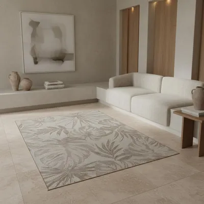 Produktbild von Balkonteppich Tropisch UV-Beständig Waschbar Strapazierfähig | Beige 200x290 cm Küche Balkon Fußbodenheizung geeignet | VENTOUX – Kadima Design