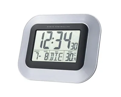 Image de Horloge murale Velleman DCF avec calendrier et affichage de la température