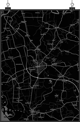 Produktbild von Mr. & Mrs. Panda Bild Heide DIN A3 - Geschenk, Kunstdruck, Wandbild, Plakat, Stadt, Dorf Karte Landkarte Map Stadtplan, wanddeko, drucke