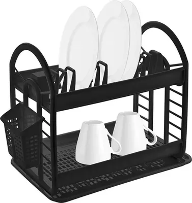 Produktbild von Michelino Abtropfgestell in Schwarz 46 x 37 x 9 cm - platzsparend & praktisch