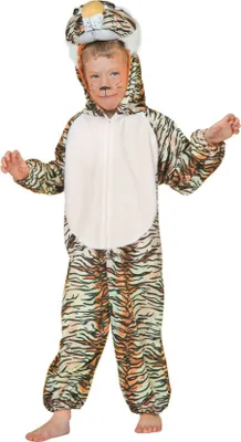 Produktbild von W99301-128 Kinder Tiger Kostüm Katze Raubkatze Raubtier Overall Gr.128