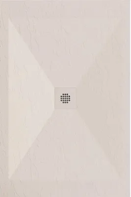 Produktbild von Mineralguss-Duschwanne extra flach DEXA Schieferoptik BEIGE 90x150 cm  Auslaufschutz in Farbe