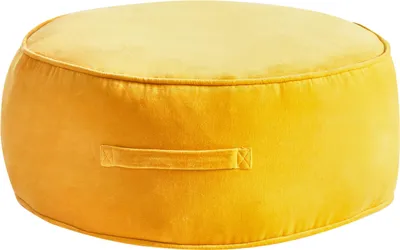 Produktbild von BELIANI Moderner runder Pouf aus Samt für Wohn- und Schlafzimmer in glamourösem Stil