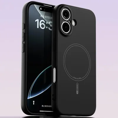 Produktbild von Magnetische Handyhülle für iPhone 16, MagSafe kompatible, Flüssig Silikon Stoßfest Kratzfest Hülle Schwarz