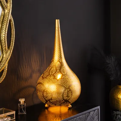 Produktbild von riess-ambiente Handgefertigte Stehlampe ORIENT LIVING 50cm gold Eisen Tropfenform