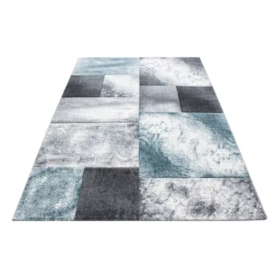 Image de Hawaii Tétris tapis poils ras rectangle 80x150cm bleu