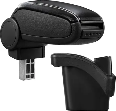 Produktbild von Armlehne Mittelarmlehne Leder Bezug Schwarz Weiß für Renault Megane II 2 2002-
