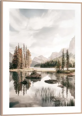 Produktbild von Wandbild - Braun - Grün - Weiß - 30 x 40 cm - Bergseelandschaft