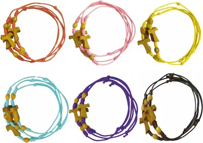Armband-Set aus Olivenholz, 30 Stück, verstellbar, 6 Farben