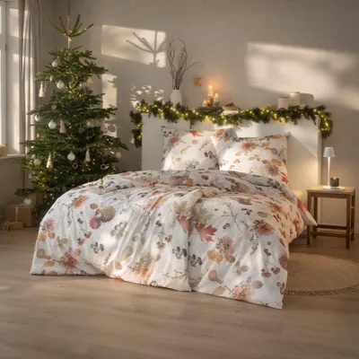 Produktbild von Estella Bettwäsche Autumn Foliage" natur 1x 135x200 cm + 1x 80x80 cm"