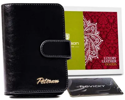 Obrázek produktu pro Peterson dámská kožená peněženka RFID černá 13x9,5 cm