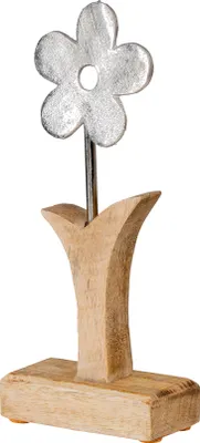 Produktbild von Aufsteller Blume H24cm Mango Metall Holz Braun Silber Tischdeko Frühling Deko