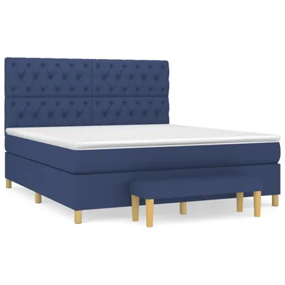 Produktbild von Boxspringbett mit Matratze Blau 160x200 cm Stoff