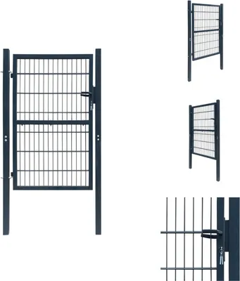 Zdjęcie produktu dla vidaXL Stalowa brama ogrodzeniowa 106x248 cm antracyt - Bramy ogrodowe