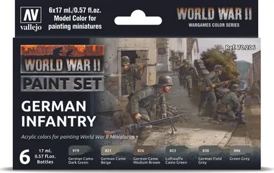 Image de Vallejo Model Color Set 70206 German Infantry Airbrush Farben