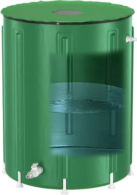 Obrázek produktu pro PVC nádrž na dešťovou vodu 500 l s ventilem, zelená, do zahrady